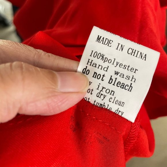 Lucy Wang Red Flutter Sleeves Ruffle Hem Dress - Picture 6 of 8